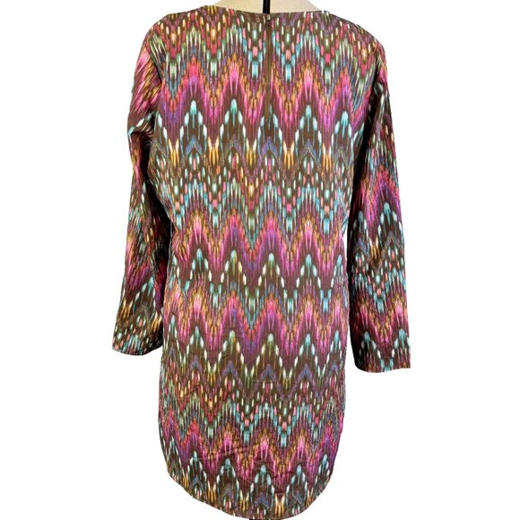 ROCK 47 by WRANGLER Multicolor Boho Ikat Print Boat-Neck Tunic L South Western - Picture 2 of 11